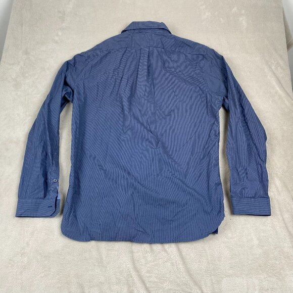 American Eagle Outfitters Men's Shirt Large Blue Striped Slim Fit Long Sleeve - Picture 8 of 8